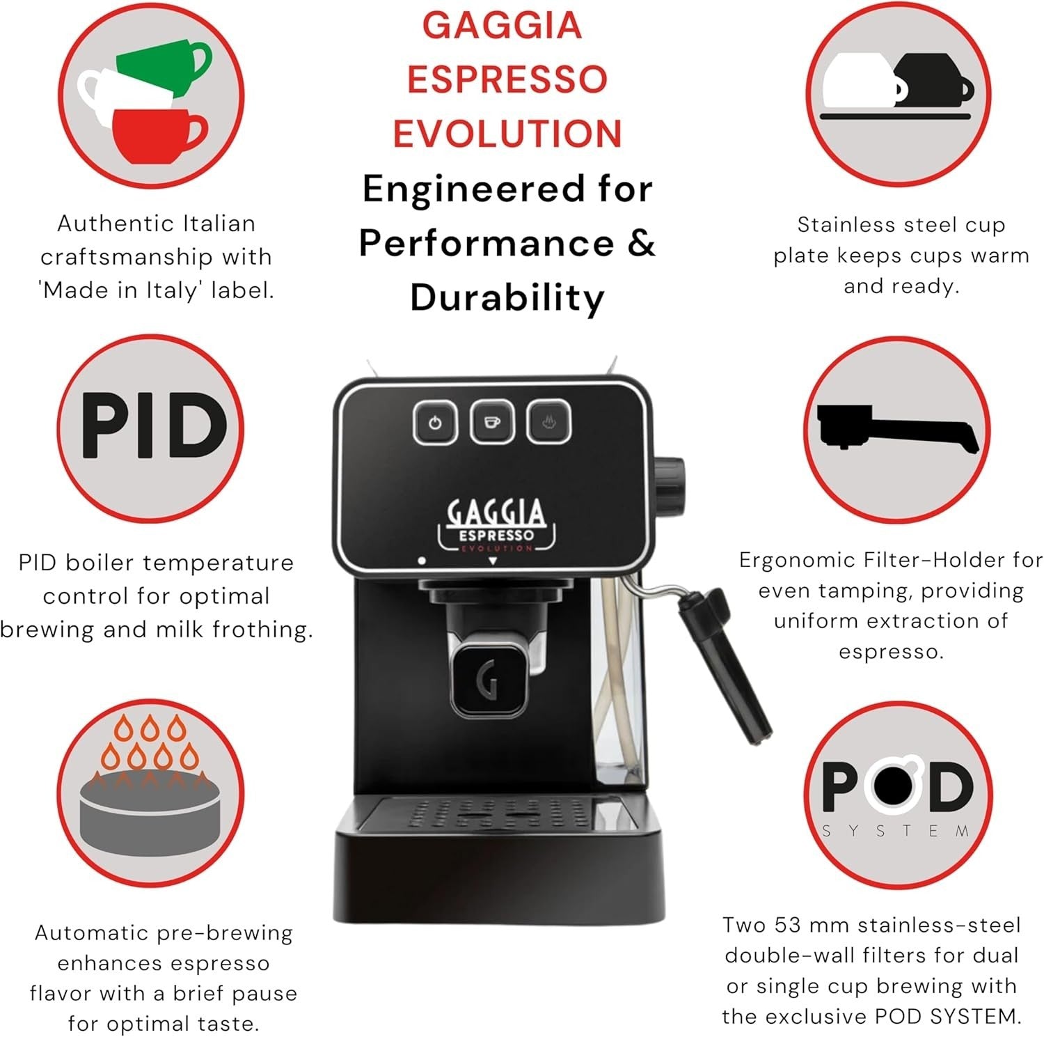 1.2L Manual Espresso Machine | Powerful 1425W | Milk Frother | Café-Style Drinks