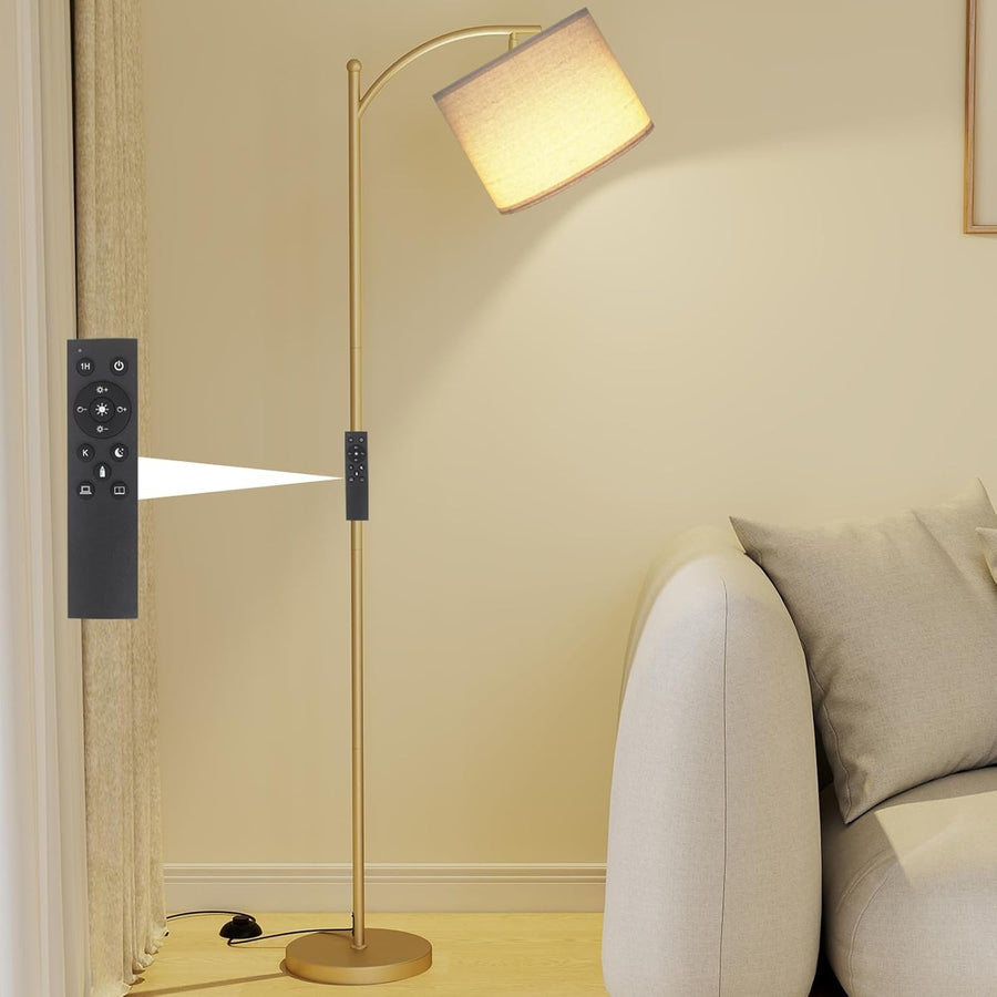 Floor Lamp Dimmable Remote Adjustable Gold Standing Reading Light