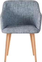 Grey Fabric Tub Chair Wing Back Armchair, Compact Bedroom Vanity Seat