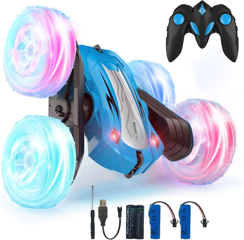 360° Flip RC Stunt Car LED Wheel Lights 2 Battery Off-Road Toy Kids 6+