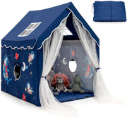 Large Kids Castle Play Tent Indoor Outdoor w Washable Mat Windows