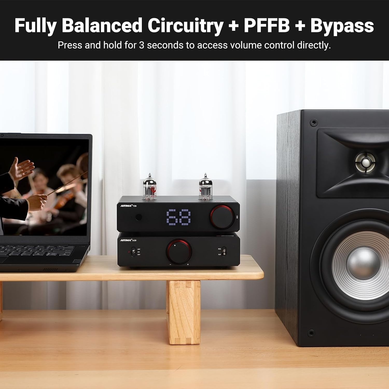 300W Balanced Stereo Amplifier TPA3255 HPF XLR RCA Desktop HiFi