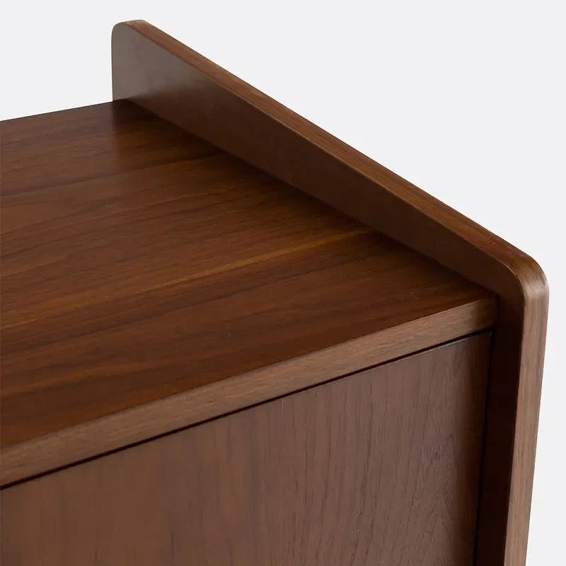 Mid Century Walnut Sideboard with Brass Legs & Storage Drawers