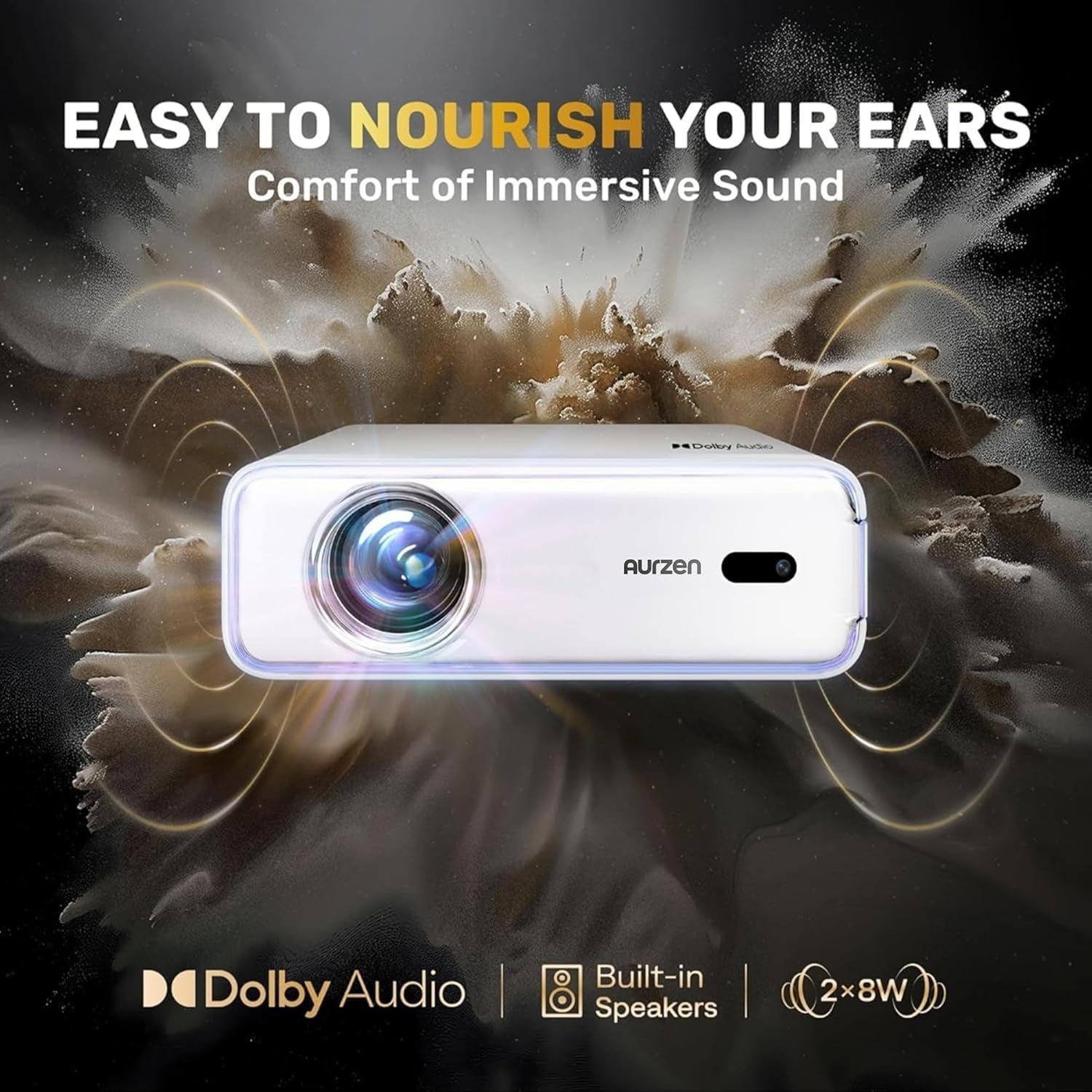 Netflix Smart 1080P Projector 4K HDR Dolby Audio Auto Focus WiFi