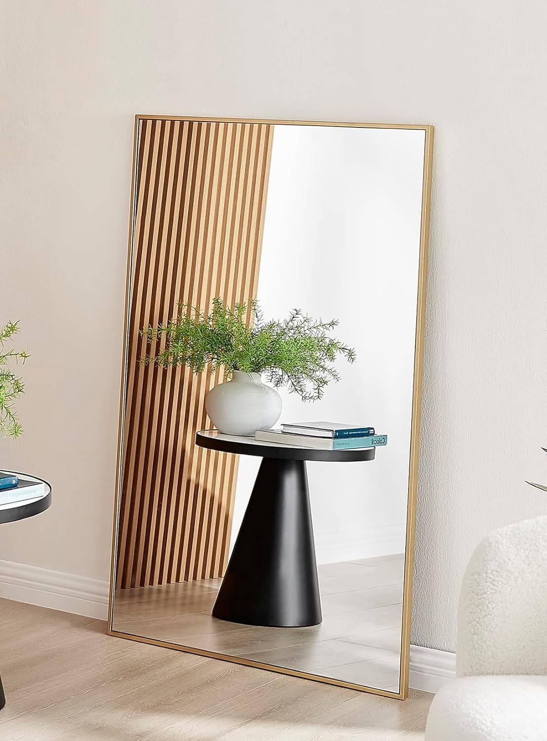Large Gold Wall Mirror 120x80cm Modern Rectangular Glam for Hall or Lounge