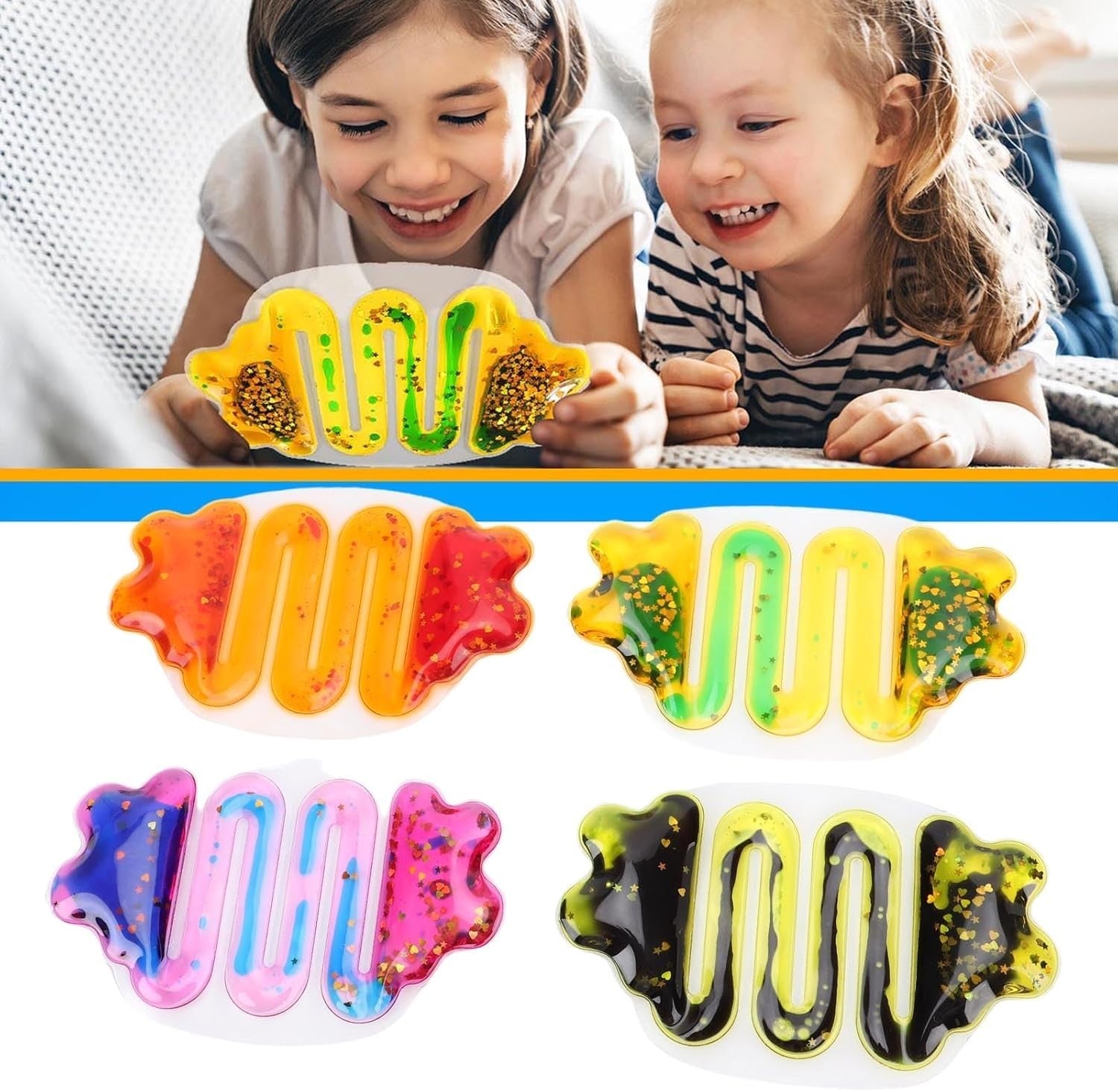Liquid Motion Squeeze Tube Fidget Toy Glitter Stress Relief Sensory