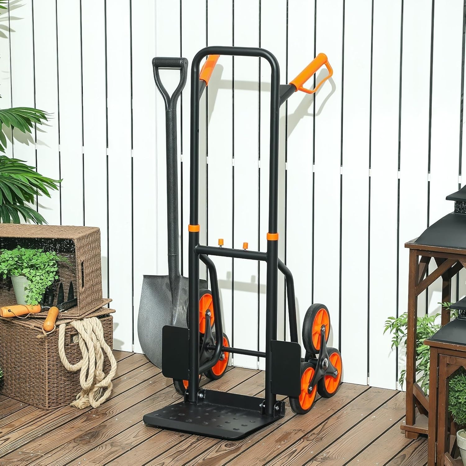 Stair Climbing Hand Truck 120kg Heavy Duty Foldable Steel Trolley