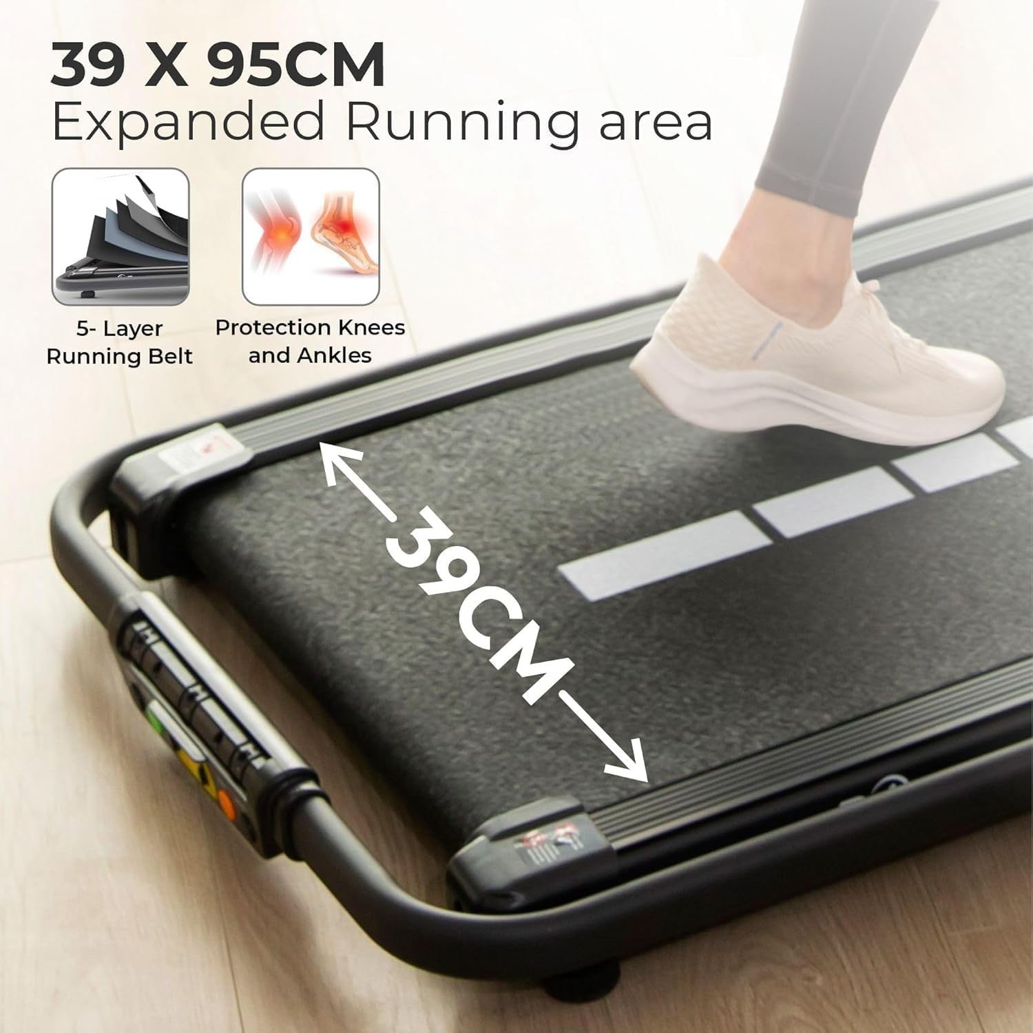 Foldable Under Desk Treadmill 12km/h Quiet Incline Home Walking Running