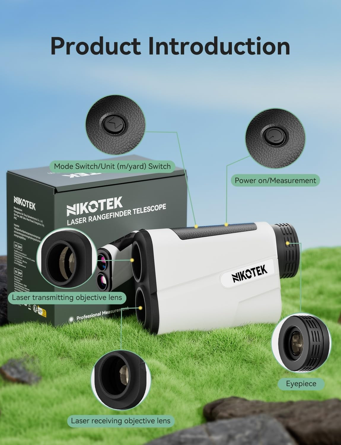 Golf Range Finder 1000 Yards Slope Flag Lock Rechargeable Laser