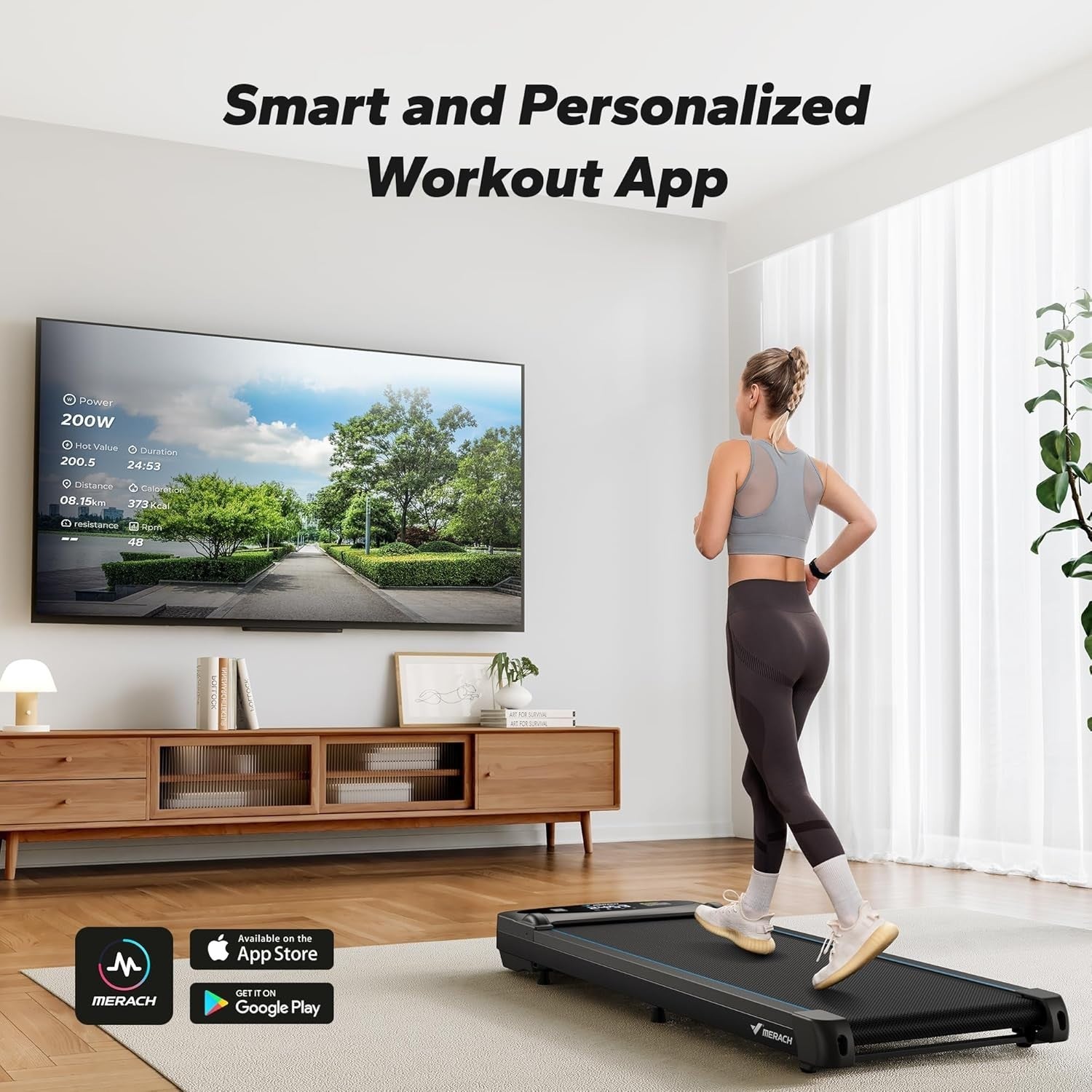 Under Desk Walking Treadmill 0-9% Incline Quiet Home Office Gym
