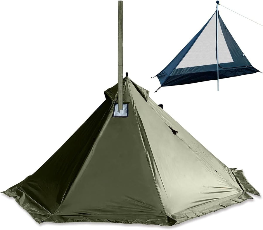 4 Season Hot Tent Teepee with Jack Winter Camping