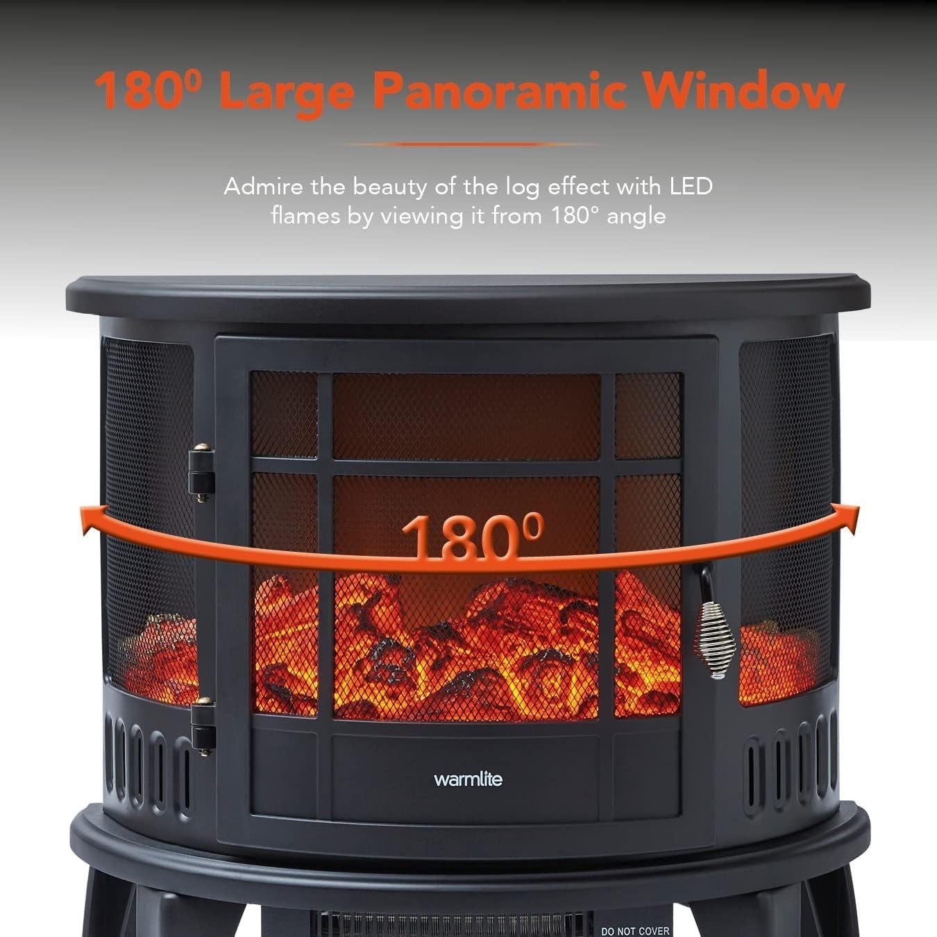 1800W Log Effect Electric Fireplace Heater Stove | Freestanding Flame Fire