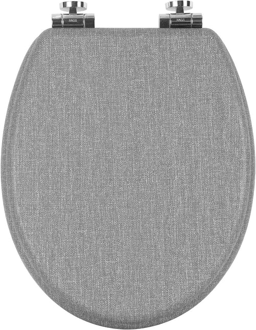 Wooden Toilet Seat Soft Close MDF Heavy Duty Standard WC 43.8x37.8cm Decorative