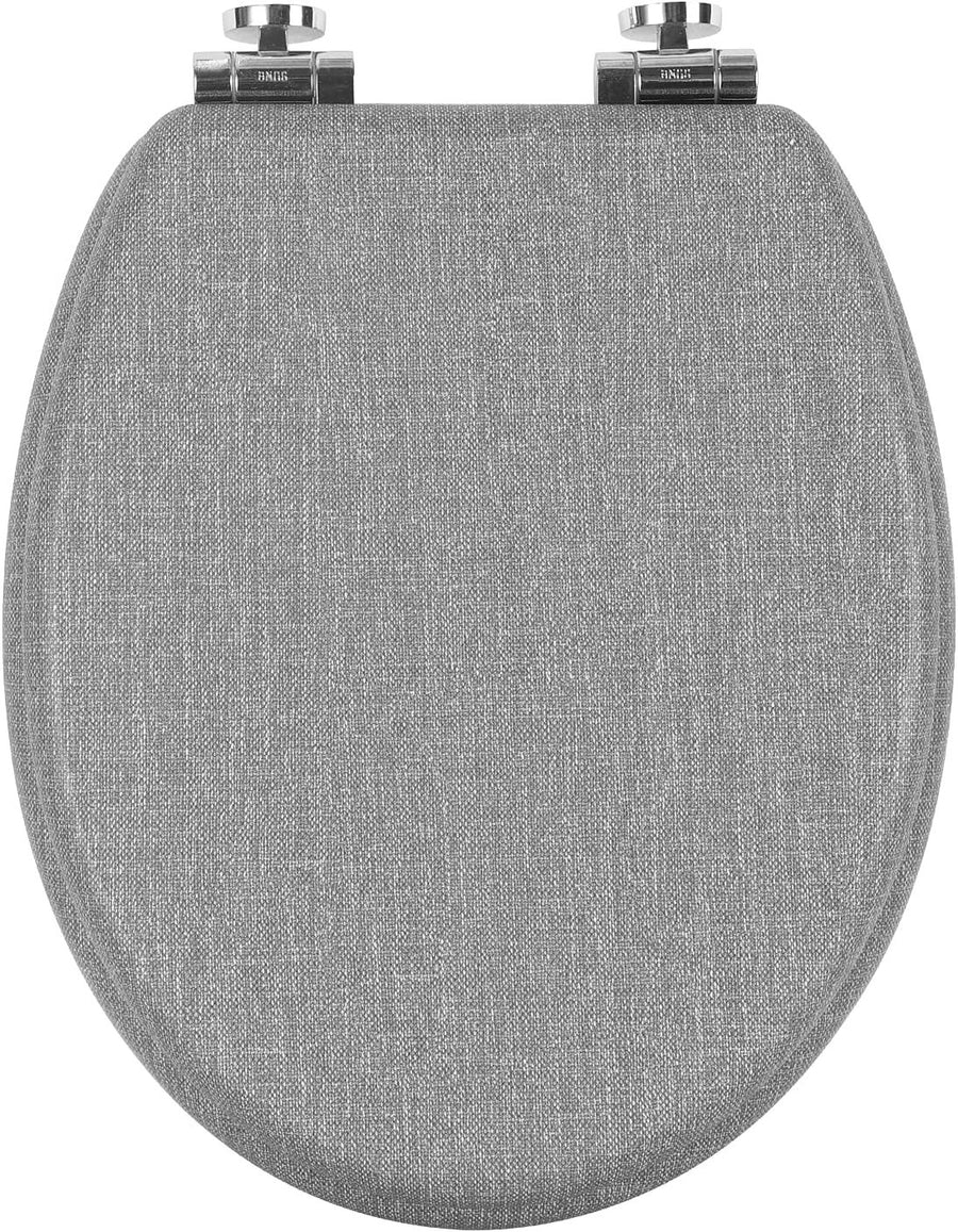 Wooden Toilet Seat Soft Close MDF Heavy Duty Standard WC 43.8x37.8cm Decorative