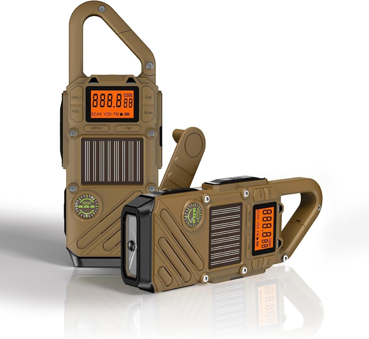Emergency Weather Walkie Talkies NOAA Solar Crank USB SOS Flashlight