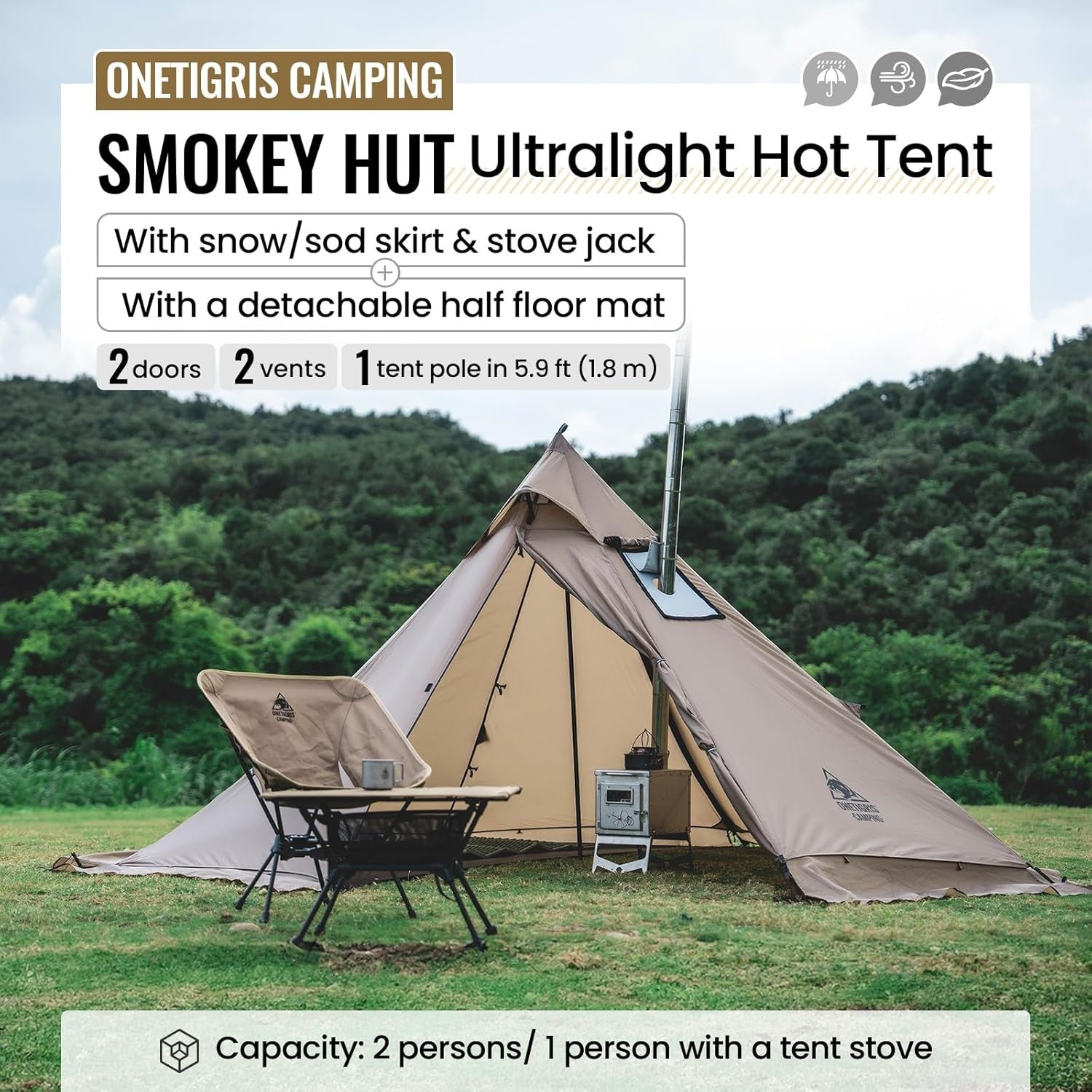 4 Season Hot Tent Tipi Stove Jack Snow  Ultralight