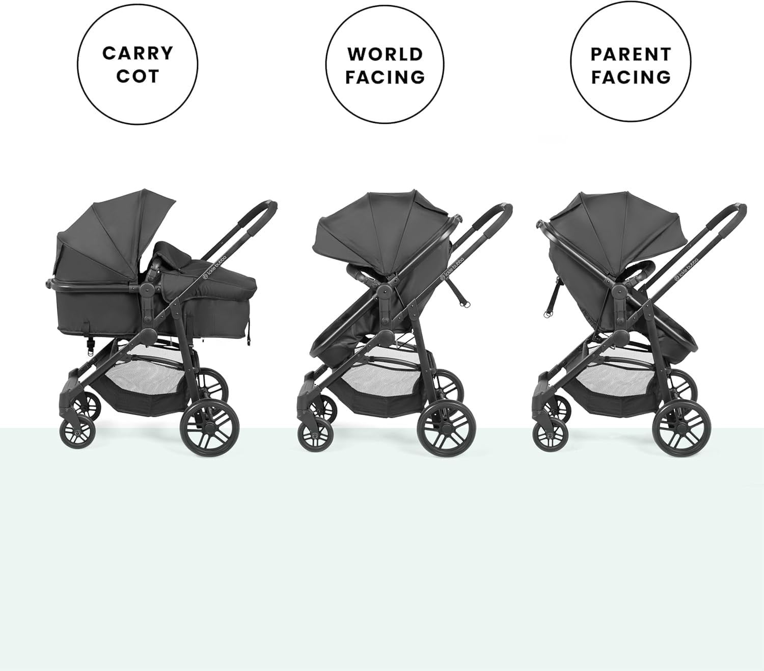 2 in 1 Pushchair Pram Convertible Lie Flat Newborn to 3 Years