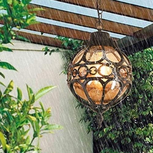 IP65 Outdoor Hanging Lantern Black Mediterranean Pendant E27 Lamp