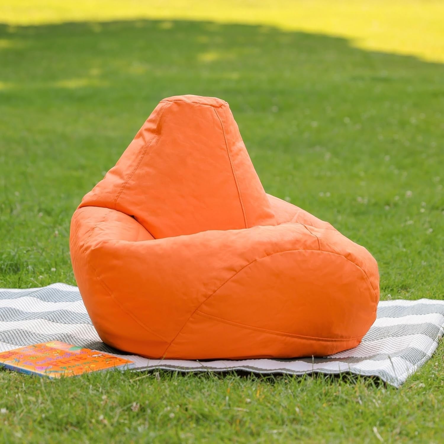 Kids Waterproof Bean Bag Chair 2 Pack Gaming Outdoor Indoor Orange