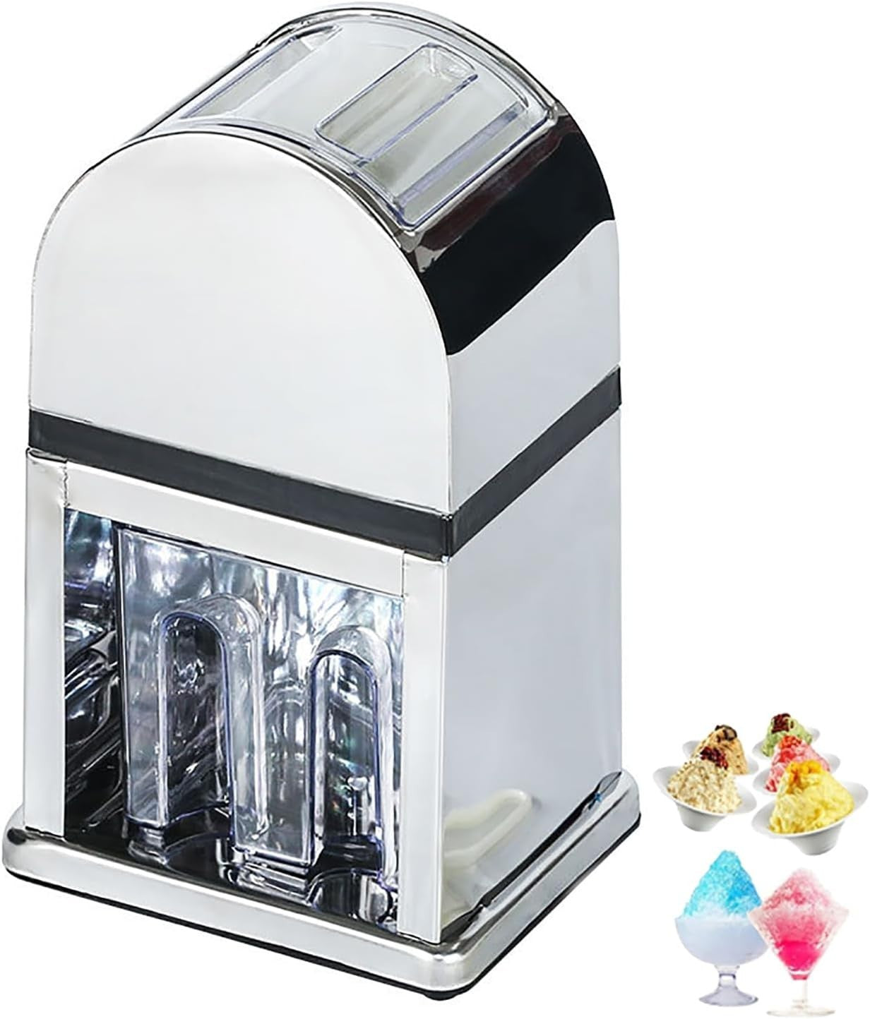 Manual Shaved Ice Machine Snow Cone Maker Hand Crank Slush Ice Crusher