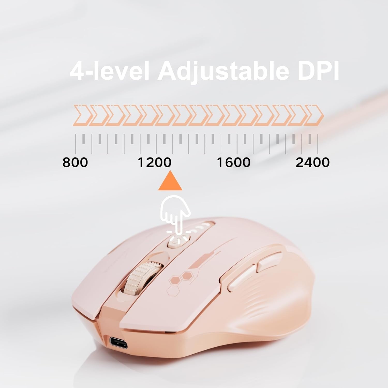 Rechargeable Bluetooth Mouse Tri Mode Wireless Adjustable DPI Ergonomic Laptop