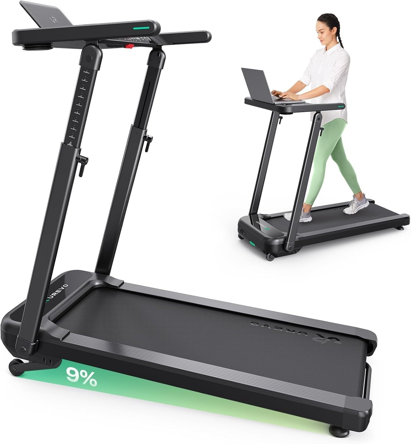 Smart Foldable Treadmill 12km/h Auto Incline Home Office with App