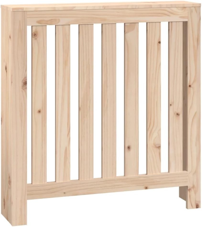 Natural Pine Radiator Cover 79.5x19x84cm – Modern Slatted Heater Cabinet