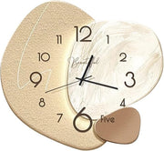 Nordic Beige Art Deco Wall Clock 40cm Silent Modern Porcelain Style Decor