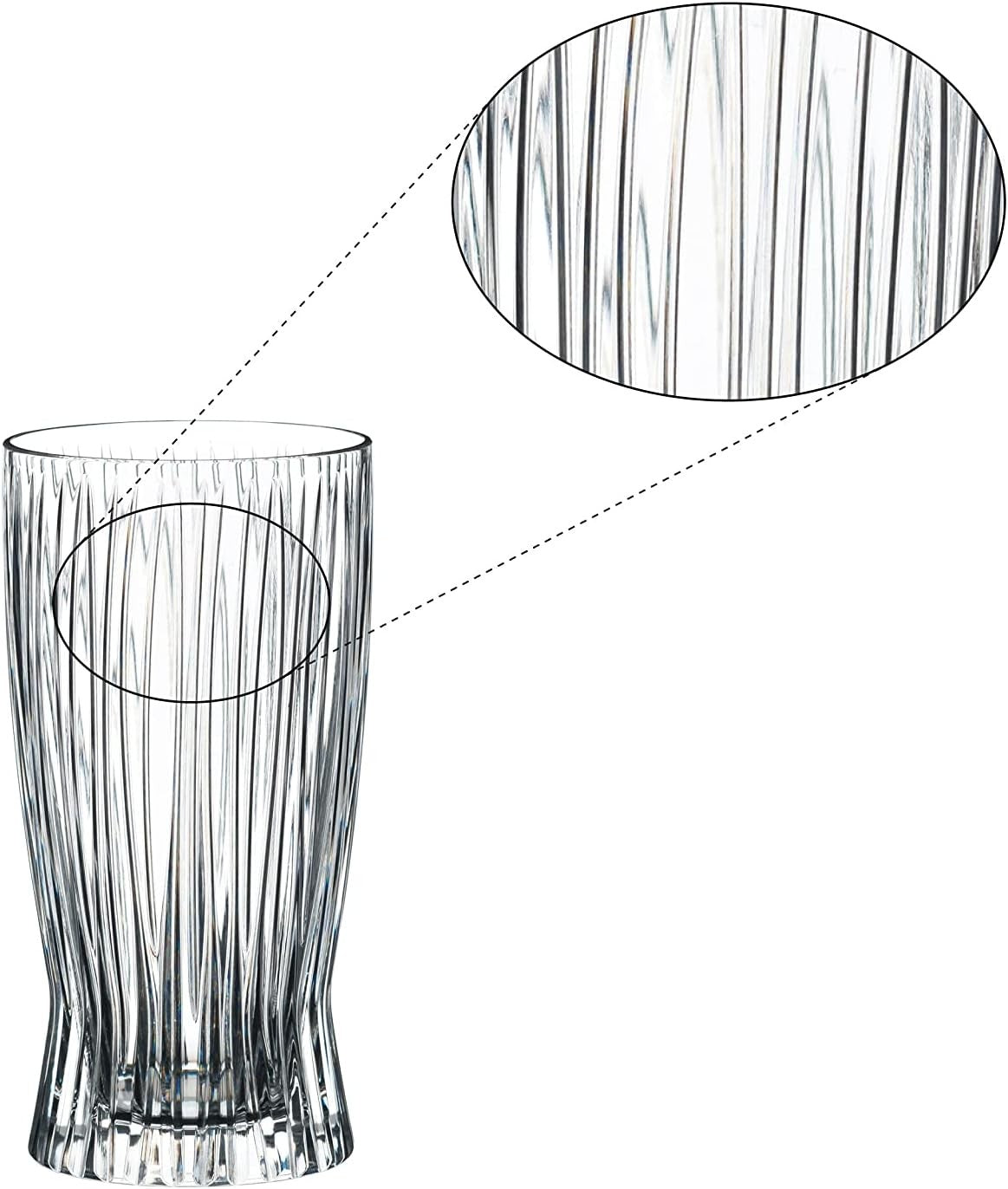 Crystal Longdrink Glasses Set of 2 | 360ml Fire Design | Premium Cocktail Tumble