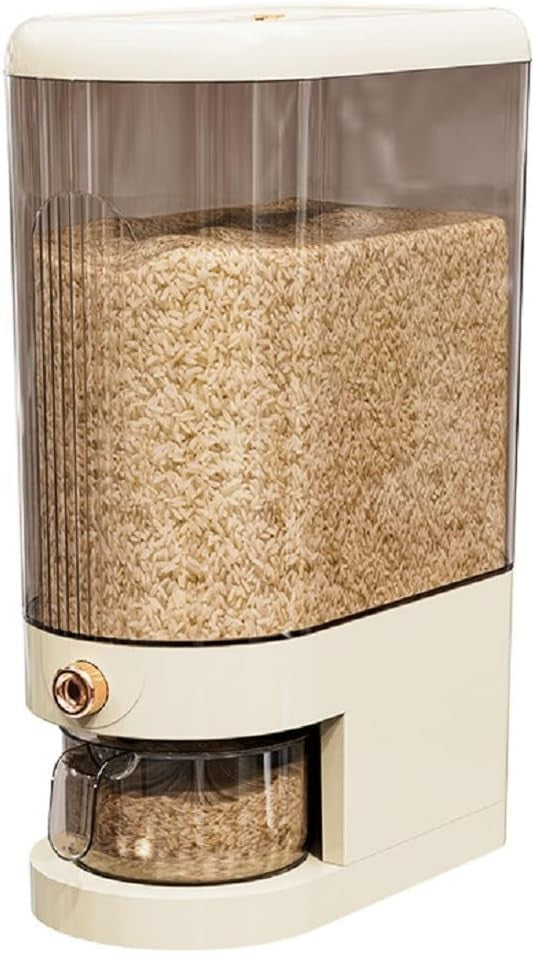 22lb Rice Dispenser Airtight Grain Storage w Measuring Cup