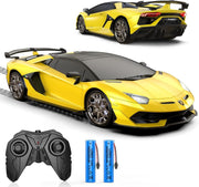 1:16 Scale Luxury RC Sports Car 2.4GHz Remote Control Toy 2 Batteries 50min Play