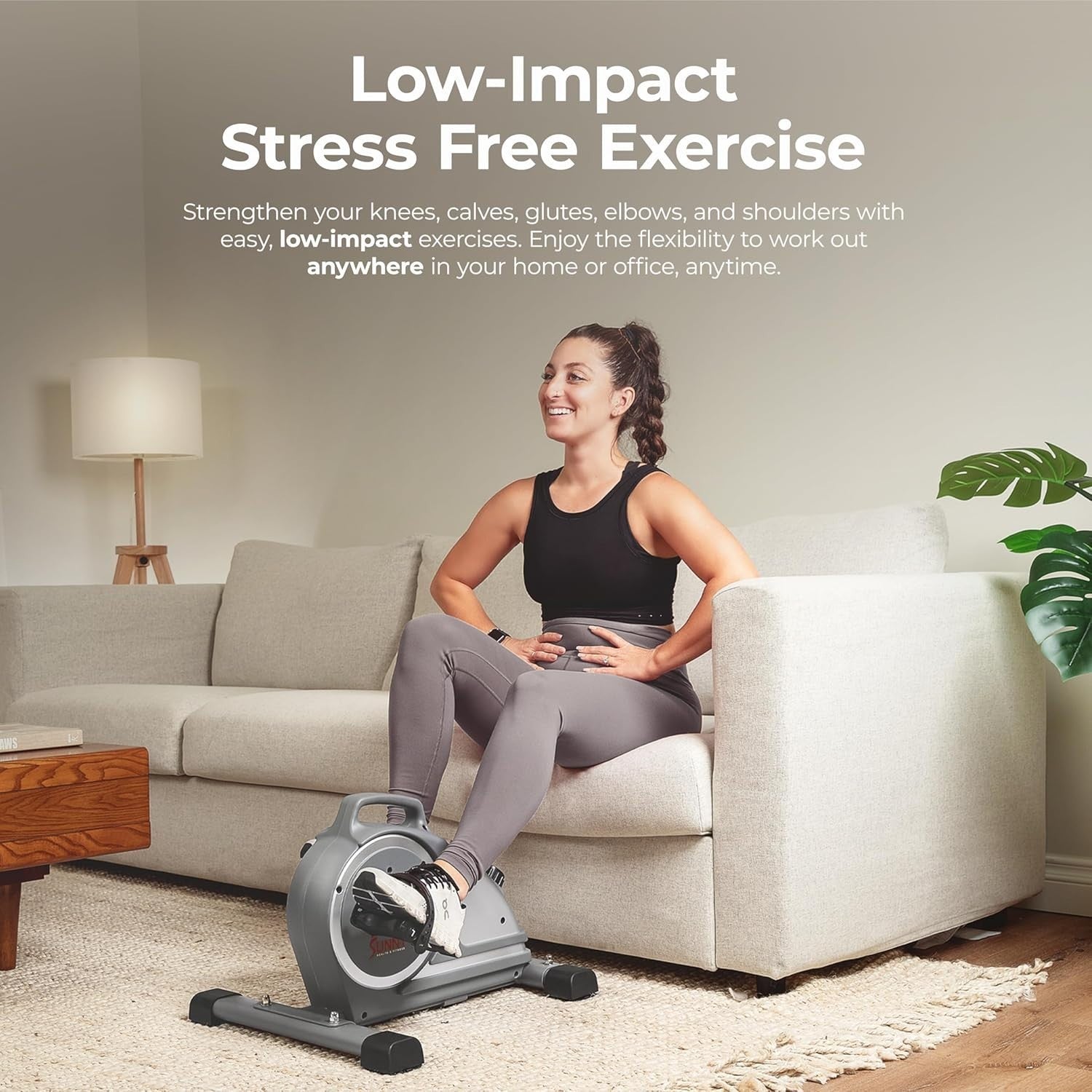 Under Desk Exercise Bike Pedal Trainer Arm & Leg Magnetic Quiet