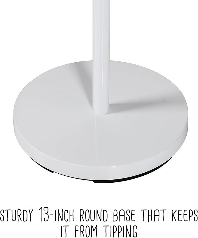 Modern Standing Coat Rack Tree White Wood Accents Entryway Organizer
