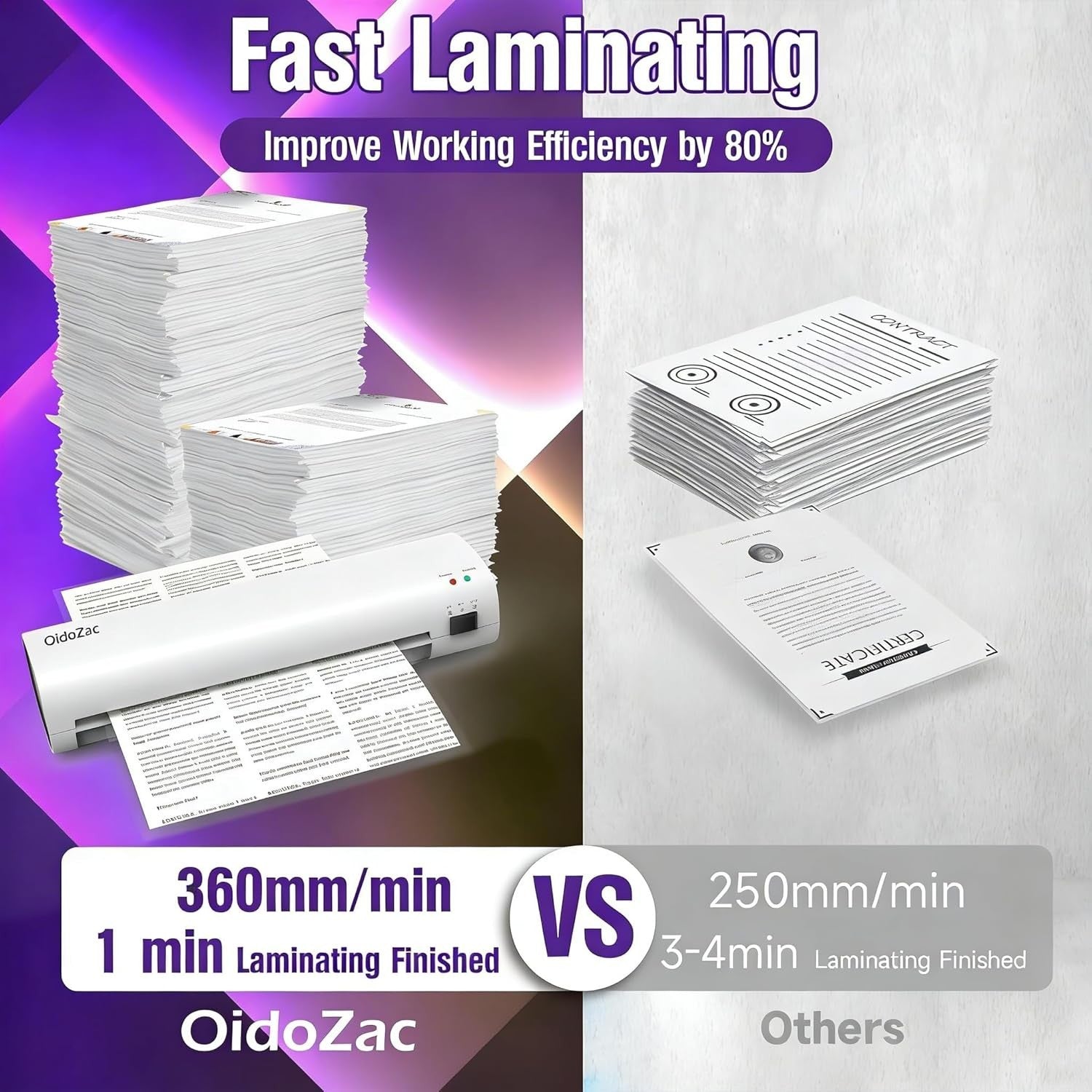 A4 Laminator Hot Cold 4-in-1 Portable No Bubbles ABS Jam Release
