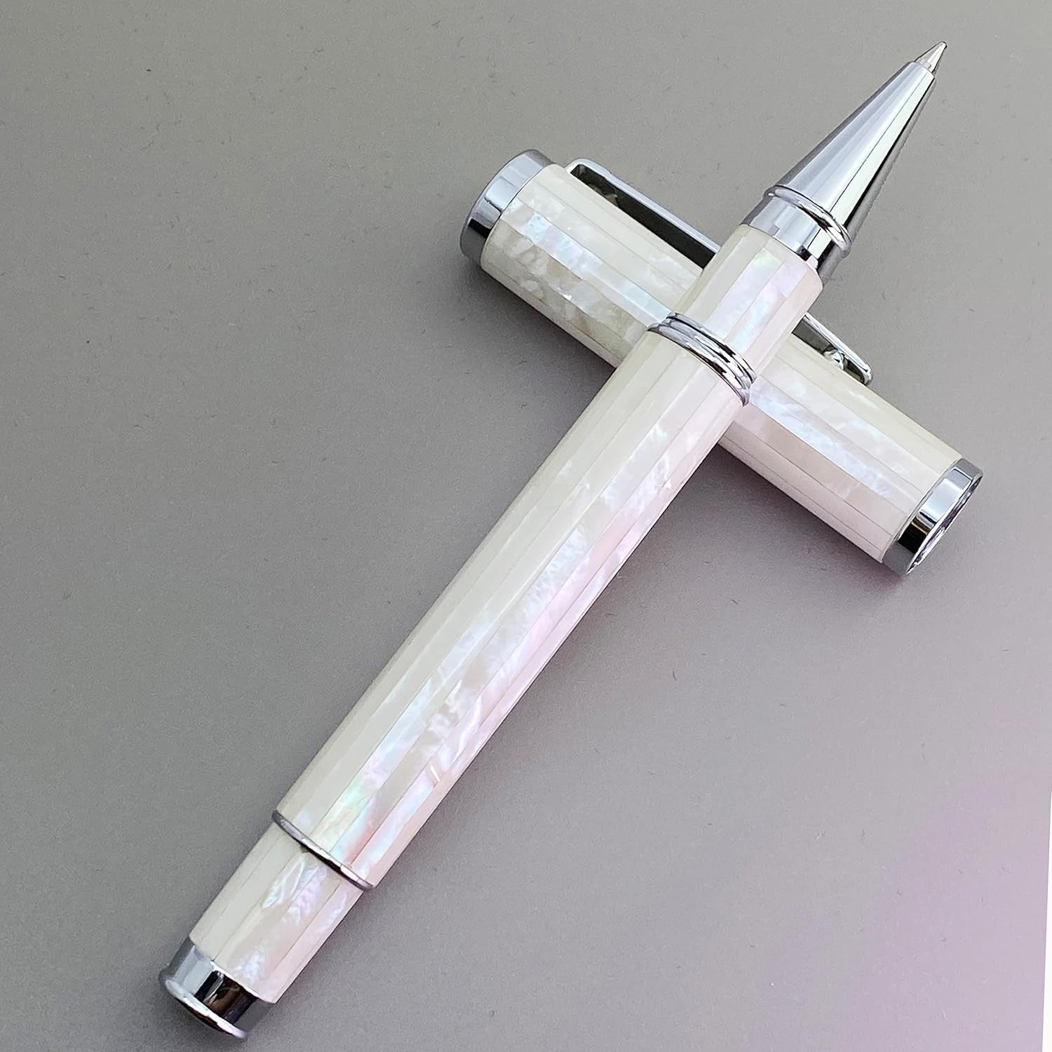 Luxury White Mother of Pearl Rollerball Pen Gift Set