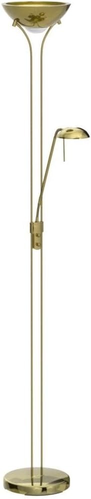 Gold Floor Lamp with Reading Light Dimmable LED Modern Uplighter E27