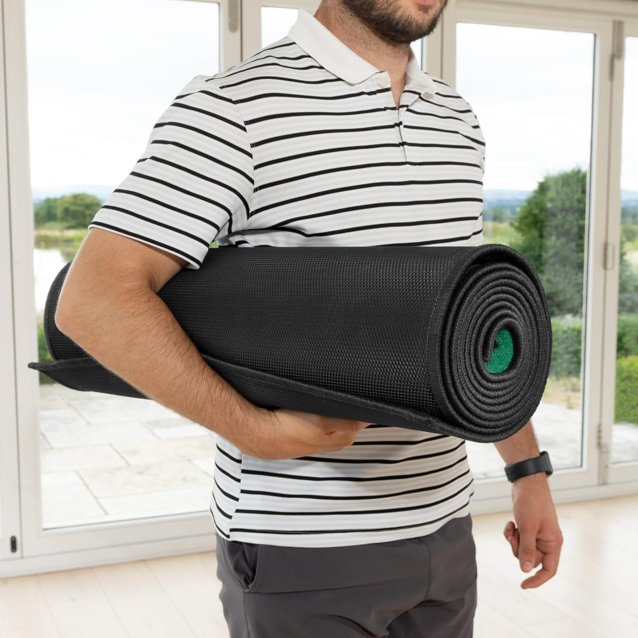 10ft Golf Putting Mat Indoor Practice Trainer Non Slip Multi Target Green