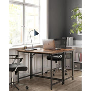 Rustic Brown 120cm Office Desk Industrial Style Computer Table Home Study