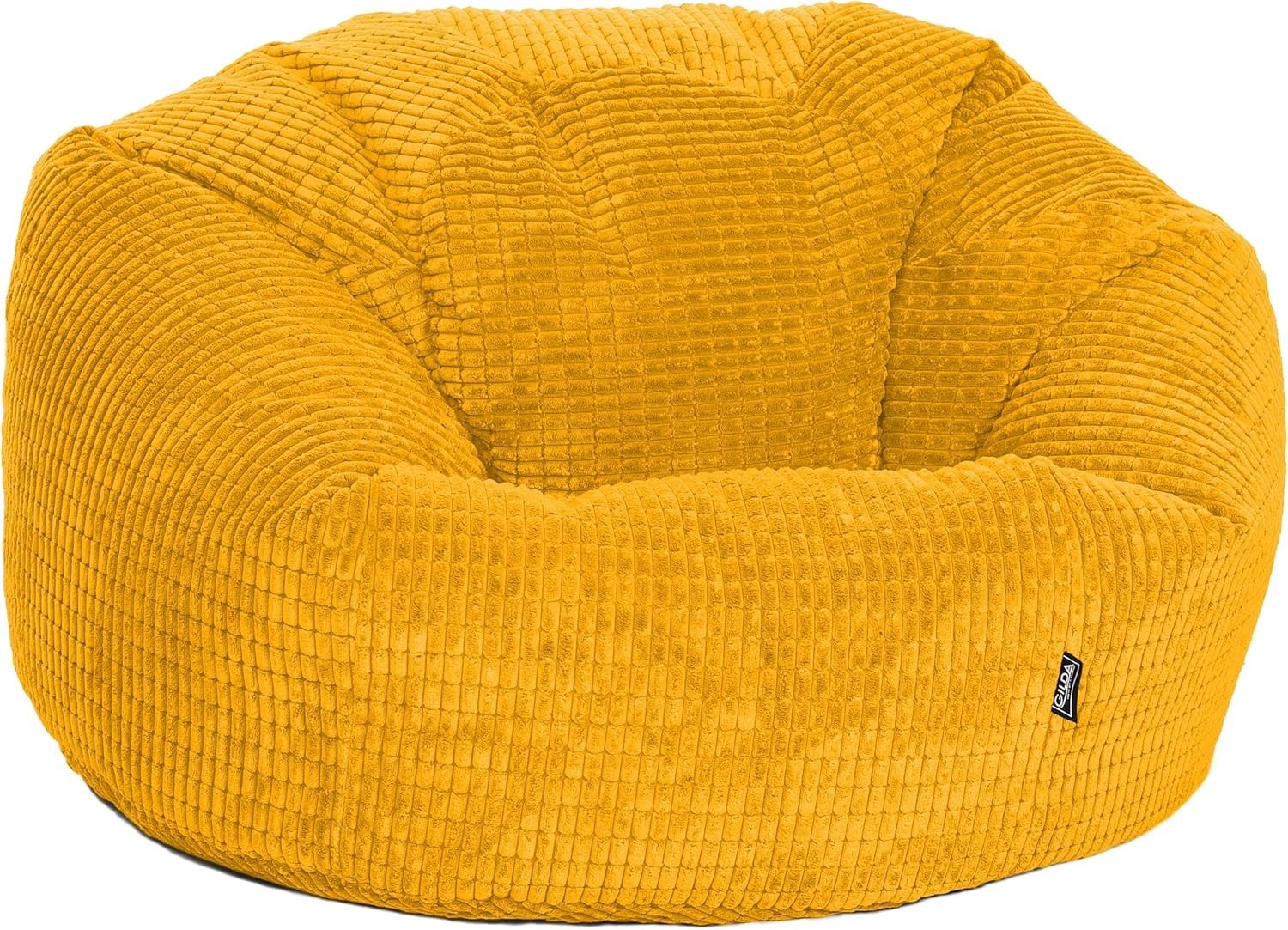Giant Corduroy Bean Bag Chair Mustard Soft Adult Seat Lounge Sofa UK