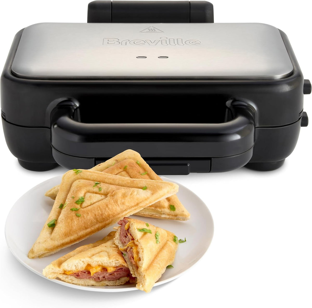 Stuff 'n' Press 2-Slice Deep Fill Toastie Maker with Dishwasher Safe Plates