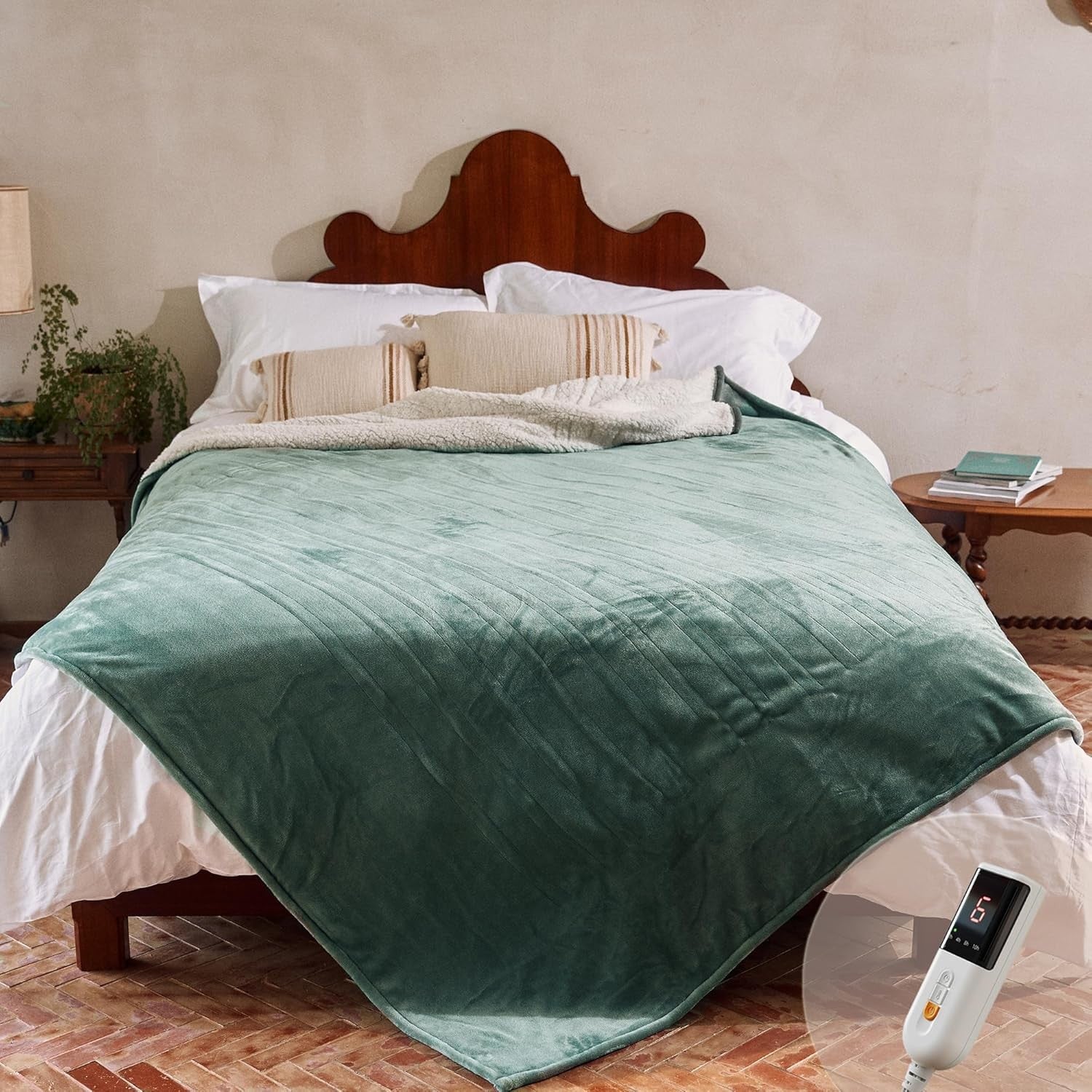 Electric Heated Blanket Double Extra Large 200x150cm Plush 9 Heat Auto