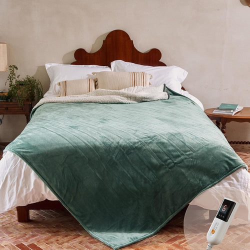 Electric Heated Blanket Double Extra Large 200x150cm Plush 9 Heat Auto
