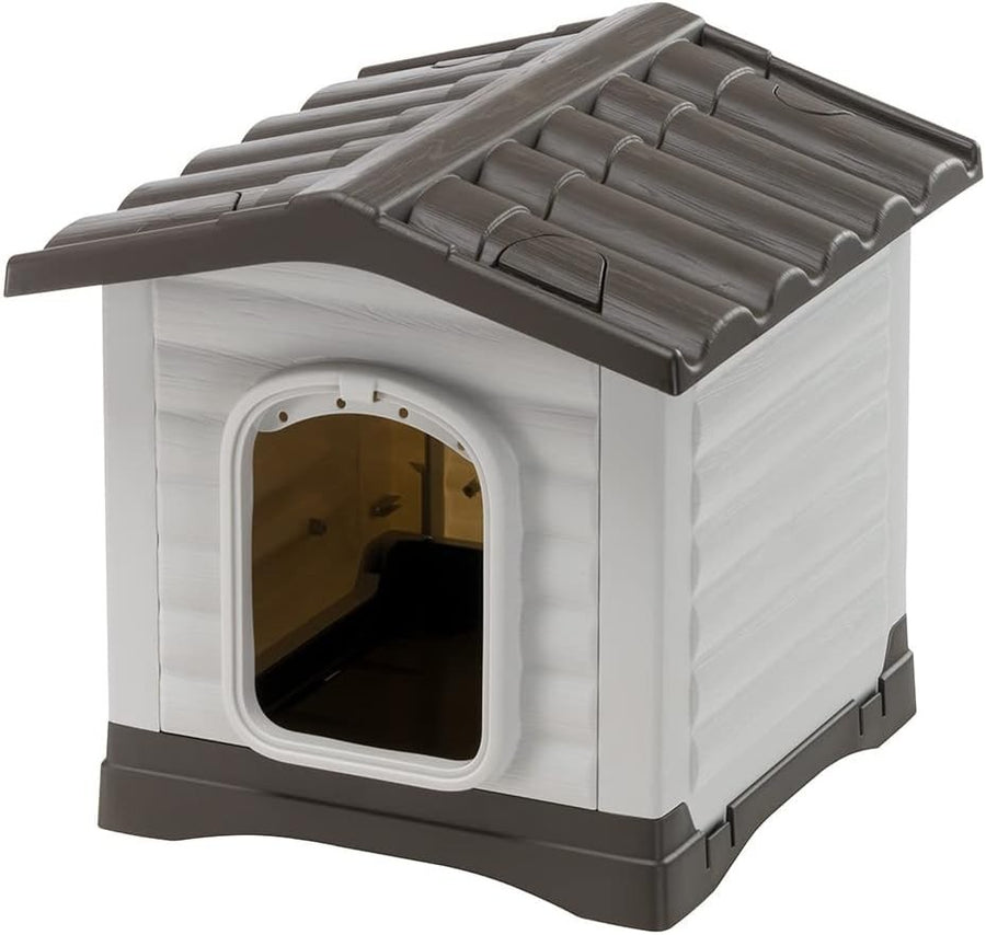 Outdoor Small Dog Kennel with Drainage, Ventilation & Removable Roof