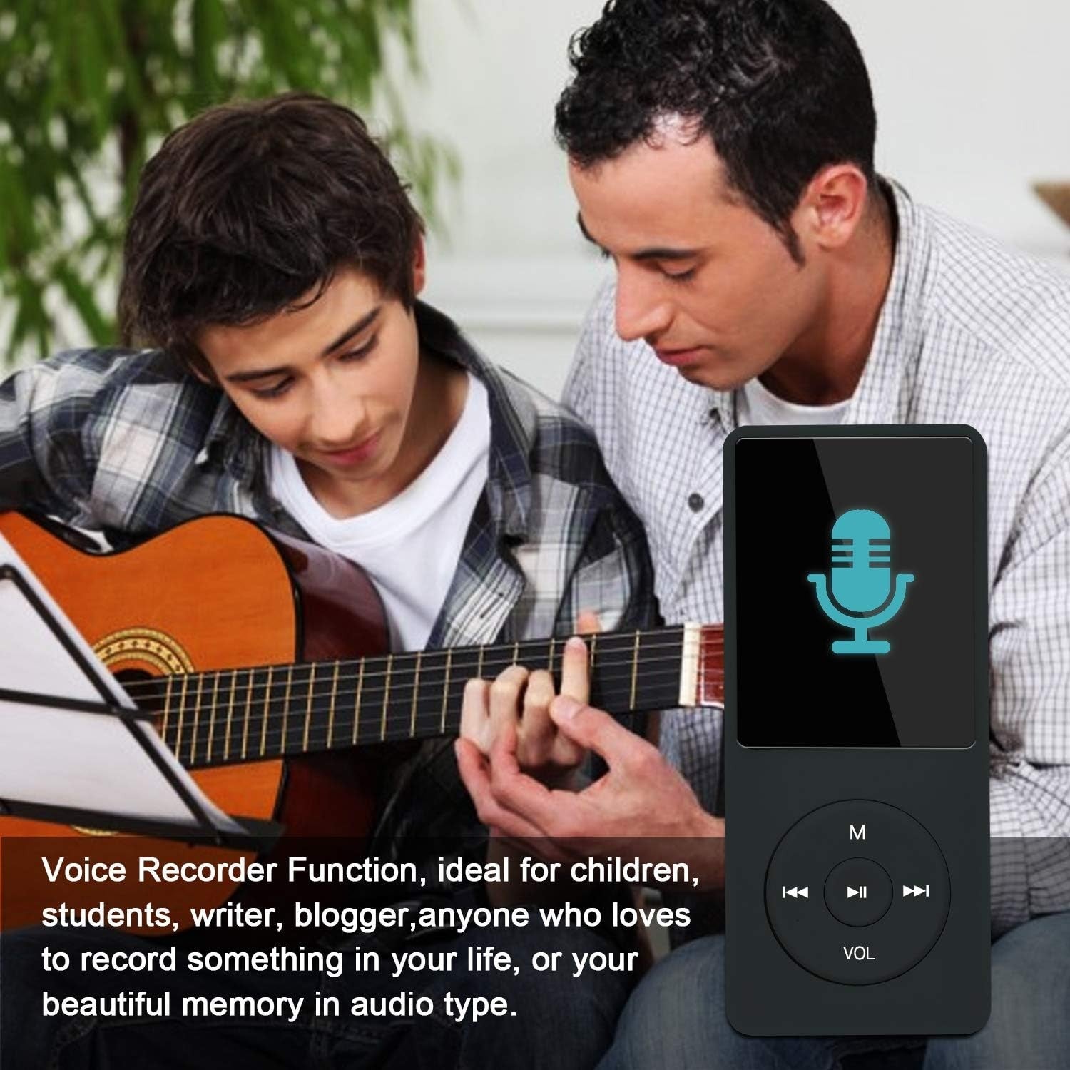 8GB MP3 Player Black 70H Battery Slim Portable FM Radio