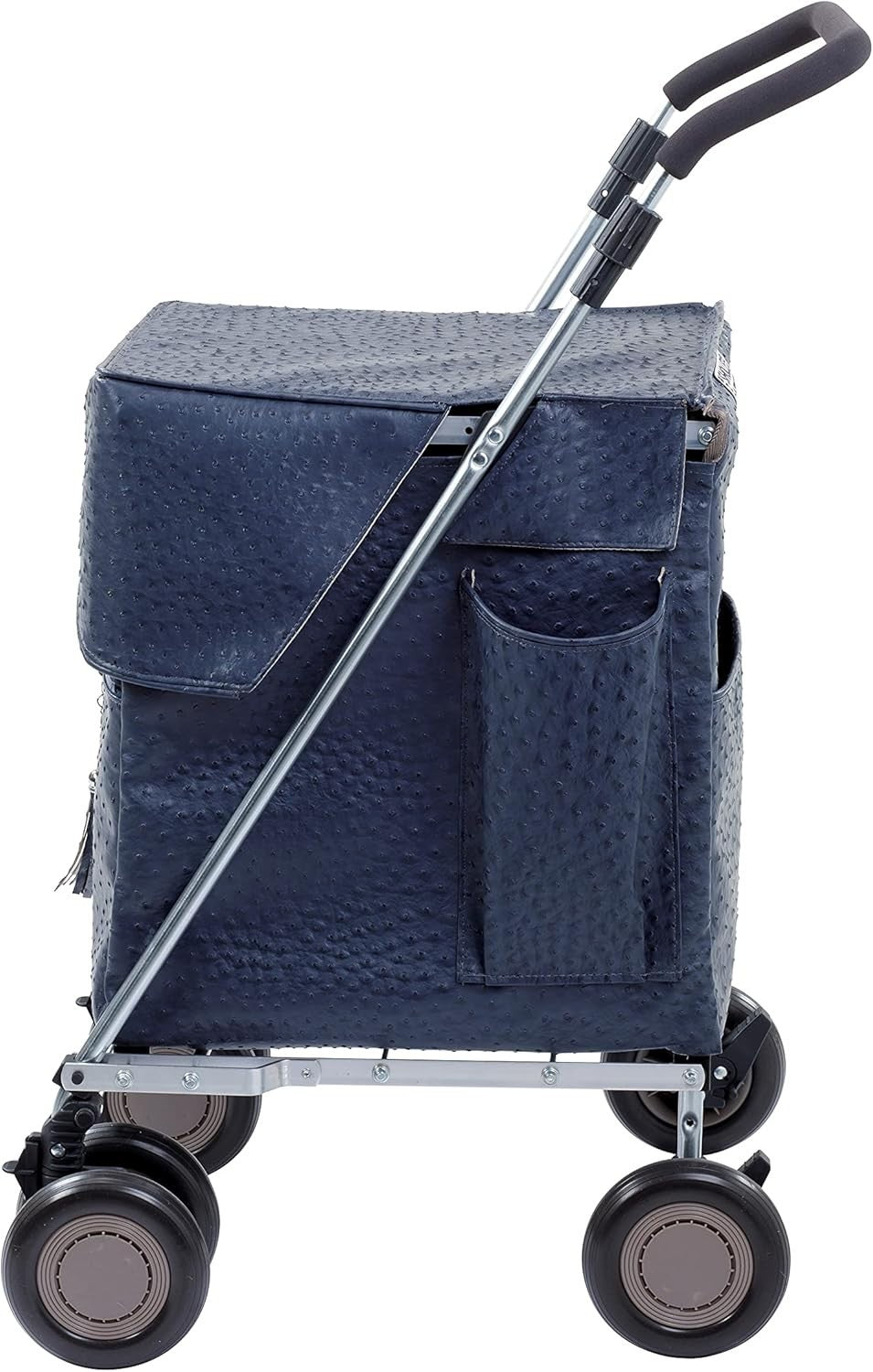 Deluxe 4 Wheel Shopping Trolley Petite Folding Mobility Cart Navy