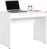 White Compact Desk 90x55cm with Full Drawer Matt Finish Home Office Table