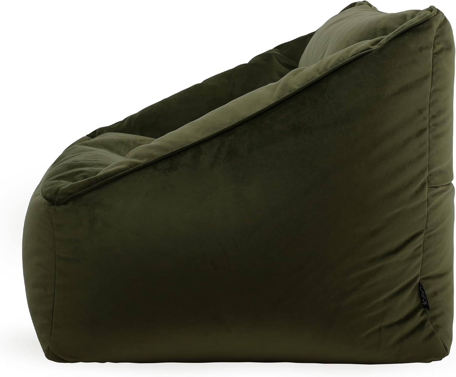 Olive Green Velvet Bean Bag Armchair Adult Lounge Chair Soft Seat Sofa