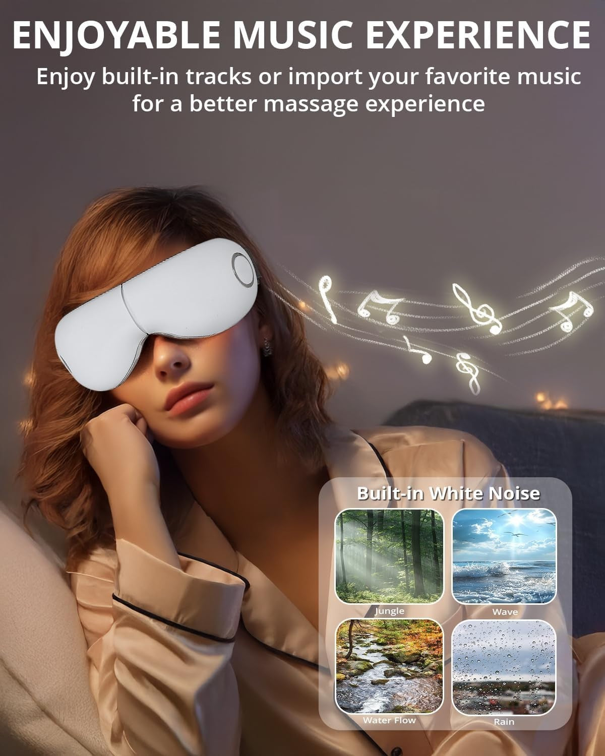 Heated Eye Massager Foldable Air Compression Vibration Mask