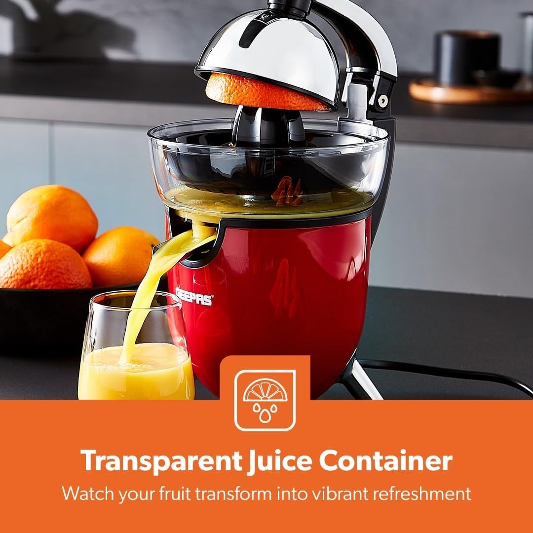 Electric Citrus Juicer 100W Quiet Motor 1.2L Jug Dual Cones Anti Drip