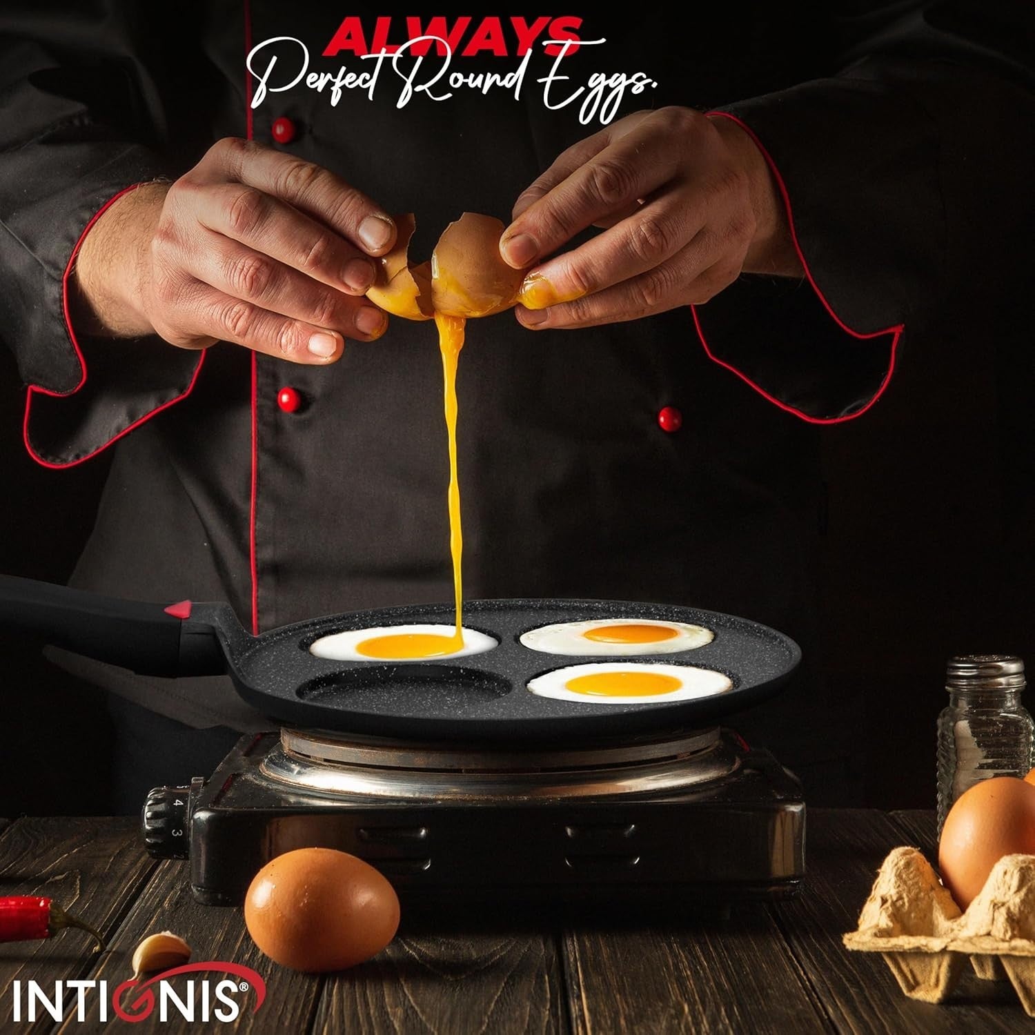 4-Hole Mini Pancake Pan Non-Stick Crepe Frying Pan Induction & Gas